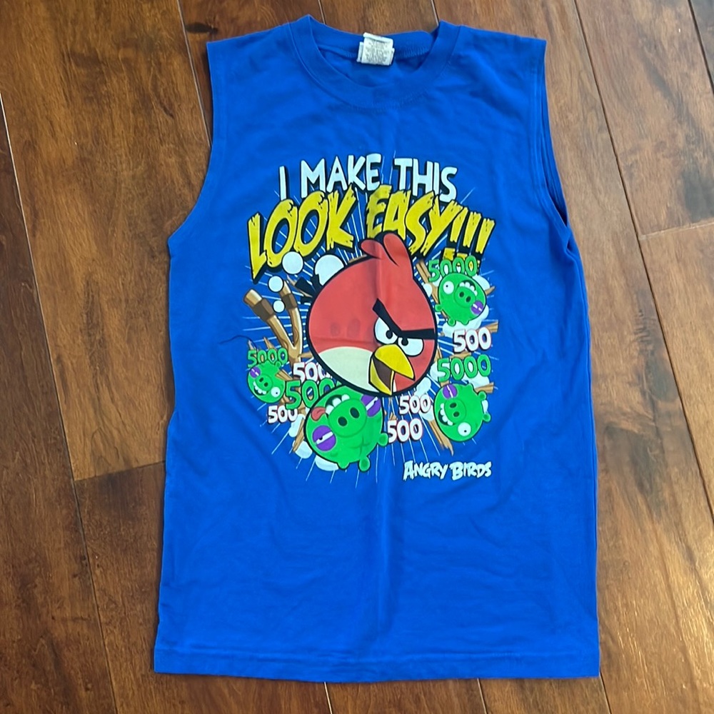 Angry Birds sleeveless muscle tee for boys